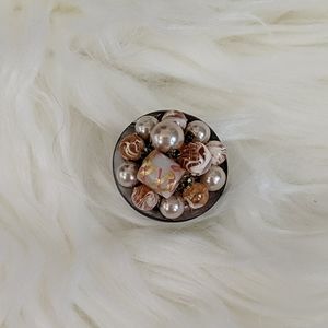 Artisan Ring with Vintage Beads